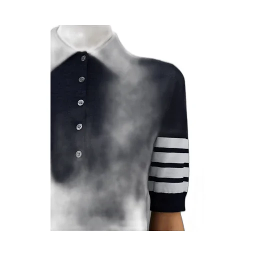 Thom Browne 4-Bar Button Detailed Short-Sleeved Polo Shirt
