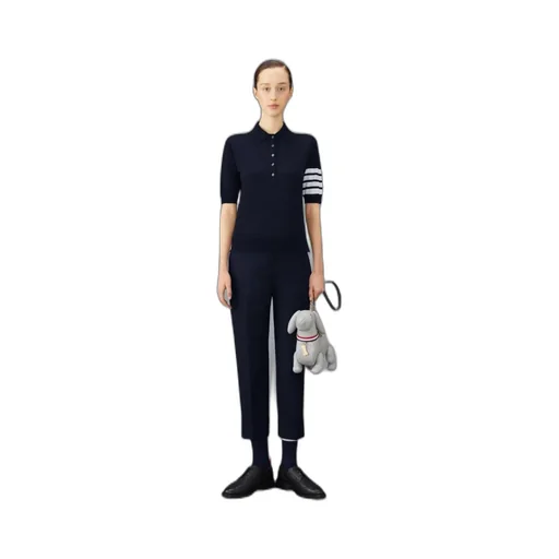 Thom Browne 4-Bar Button Detailed Short-Sleeved Polo Shirt