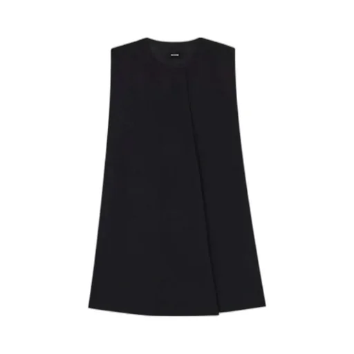 Black Sleeveless Wool Dress