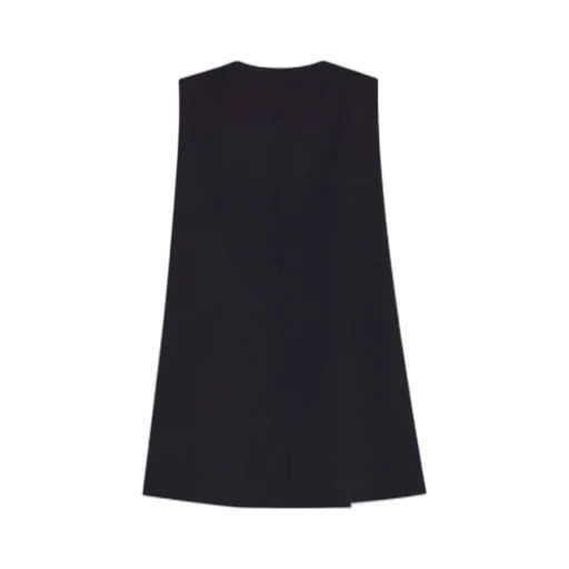Black Sleeveless Wool Dress