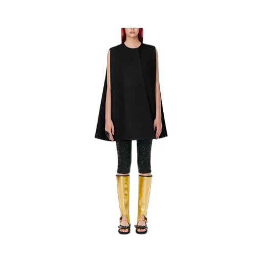 Black Sleeveless Wool Dress