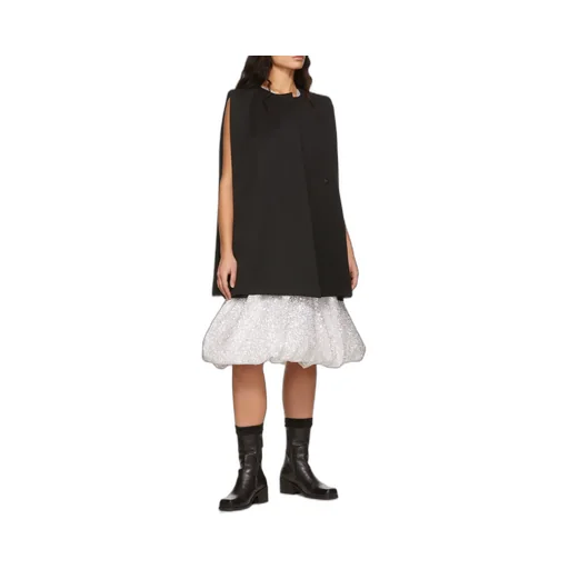 Black Sleeveless Wool Dress