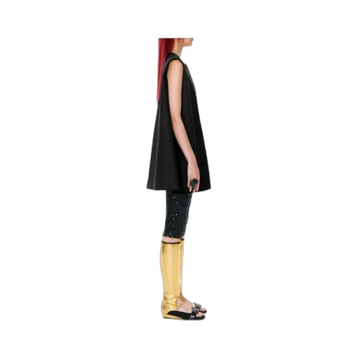 Black Sleeveless Wool Dress