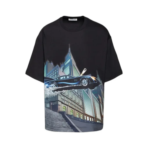 Black Printed Short-Sleeved T-Shirt