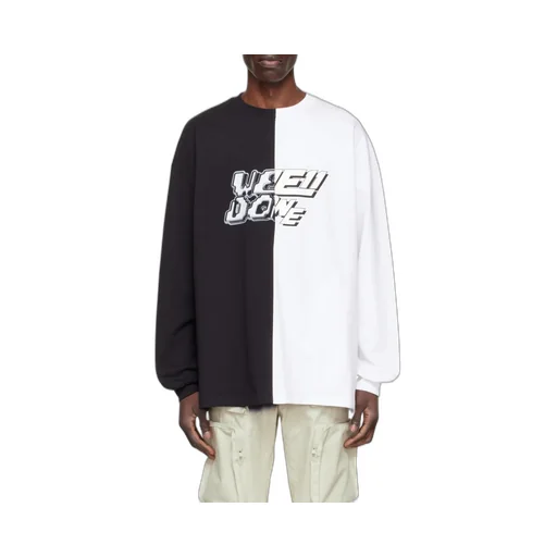 Round Collar Color Matching Long-Sleeved T-Shirt