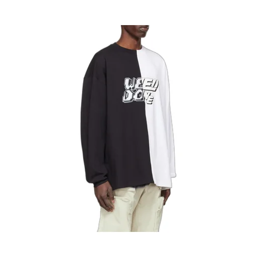 Round Collar Color Matching Long-Sleeved T-Shirt