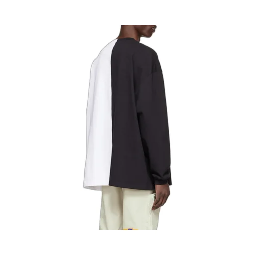 Round Collar Color Matching Long-Sleeved T-Shirt