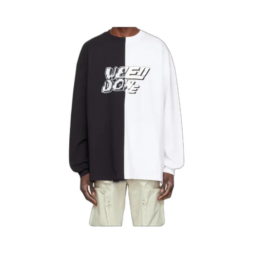 Round Collar Color Matching Long-Sleeved T-Shirt