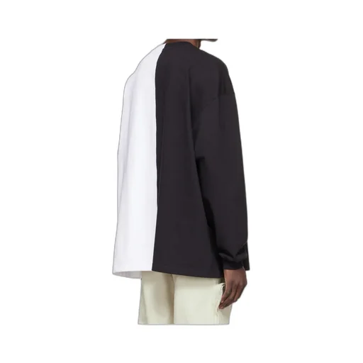 Round Collar Color Matching Long-Sleeved T-Shirt