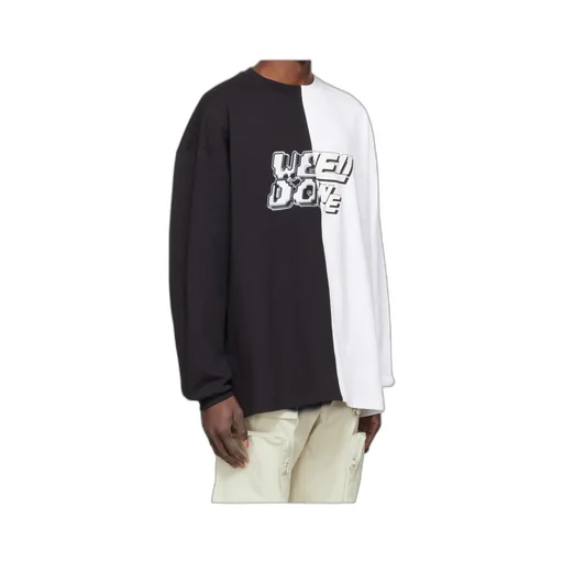 Round Collar Color Matching Long-Sleeved T-Shirt