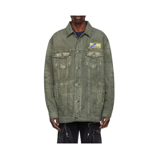 Logo Lapel Denim Coat