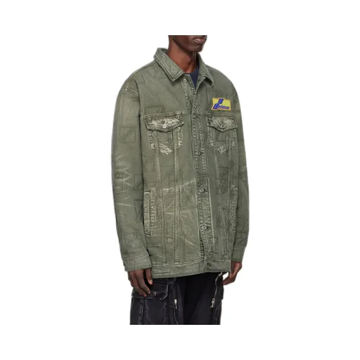 Logo Lapel Denim Coat