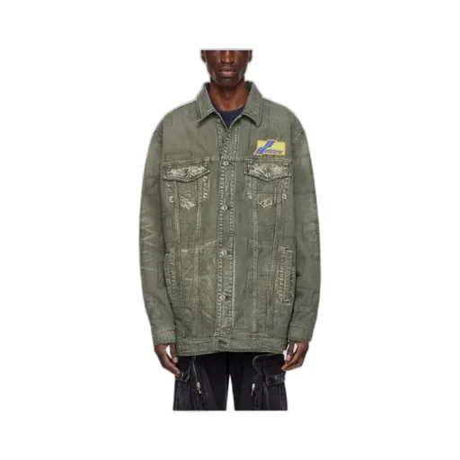 Logo Lapel Denim Coat
