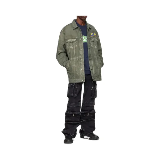 Logo Lapel Denim Coat