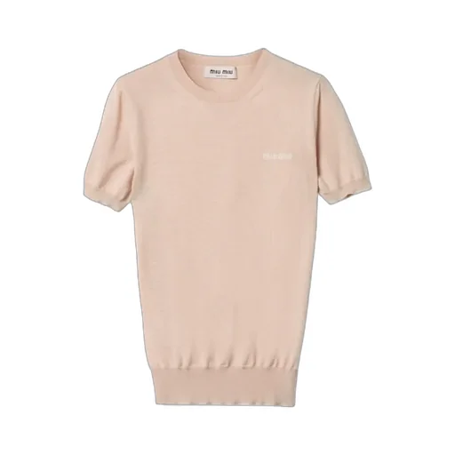 Miu Miu Logo Jacquard Fine-Knit Top