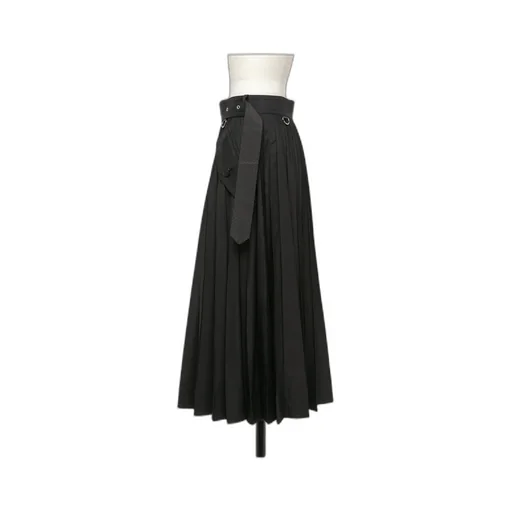 Sacai Belted Pleated Midi Skirt