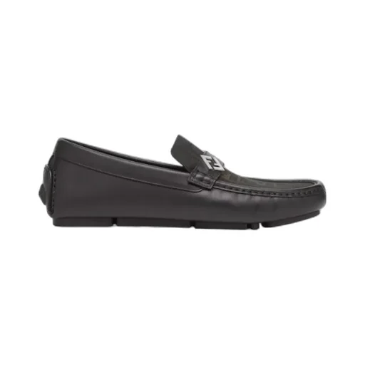 Fendi Logo Plaque Monogrammed Loafers
