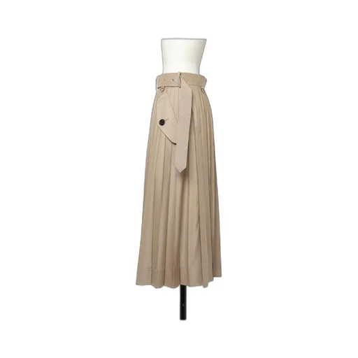 Sacai Belted Pleated Midi Skirt