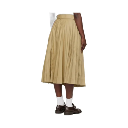 Sacai Belted Pleated Midi Skirt
