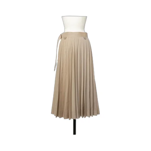 Sacai Belted Pleated Midi Skirt