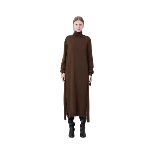 Lemaire Trompe L'oeil Turtleneck Belted Midi Dress