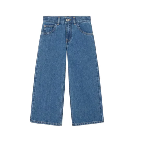 Versace Kids Logo Patch Low-Rise Wide-Leg Jeans