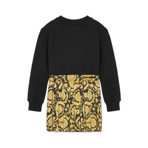 Versace Kids Barocco-Printed Panelled Crewneck Dress