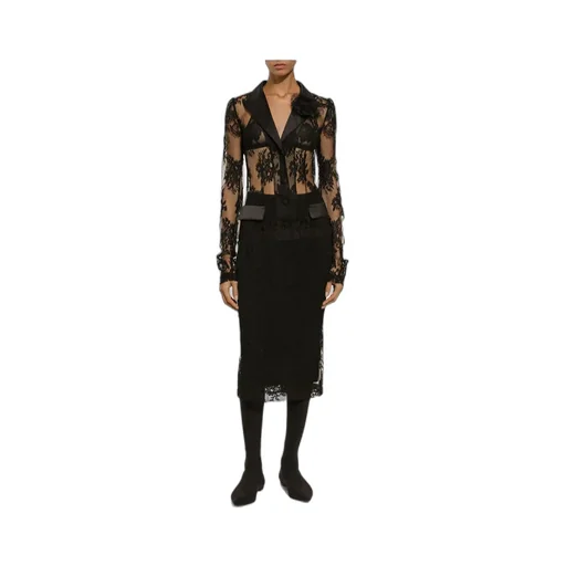 Dolce & Gabbana Midi Lace Pencil Skirt