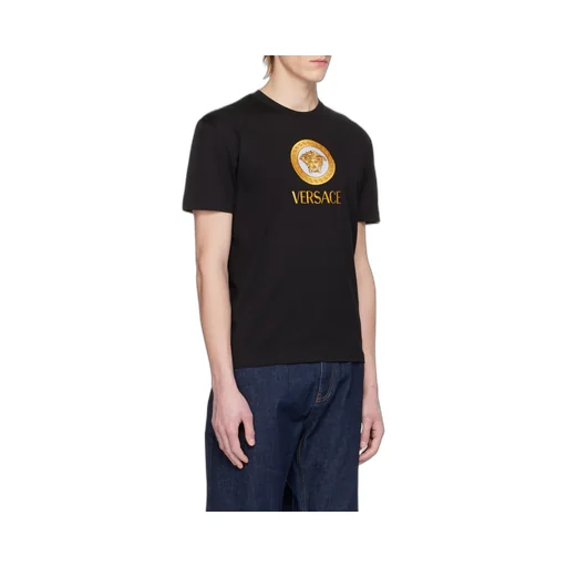 Versace Logo Printed Crewneck T-Shirt