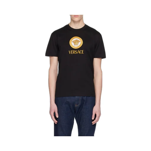Versace Logo Printed Crewneck T-Shirt