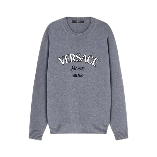 Versace Logo-Embroidered Crewneck Jumper