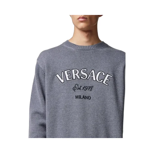 Versace Logo-Embroidered Crewneck Jumper