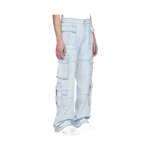 Versace Mid-Rise Wide-Leg Cargo Jeans