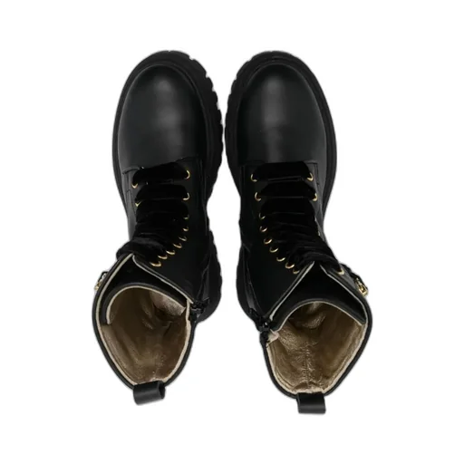 Logo-Trim Lace-Up Combat Boots