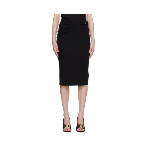Versace Gathered-Detail Midi Skirt