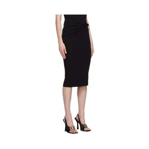 Versace Gathered-Detail Midi Skirt