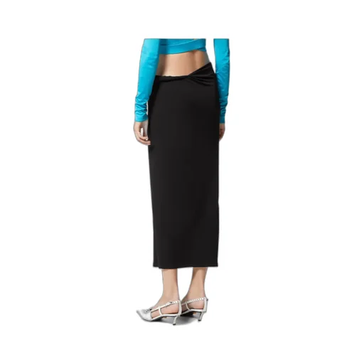 Versace Gathered-Detail Midi Skirt