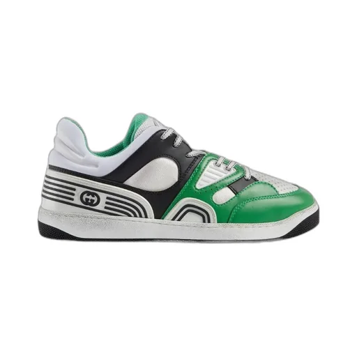 Gucci Basket Round Toe Lace-Up Sneakers