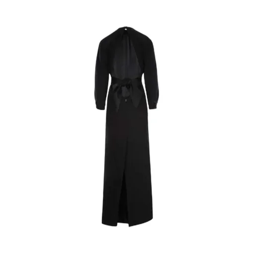 Saint Laurent Cut-Ou Back Knot Detailed Maxi Dress