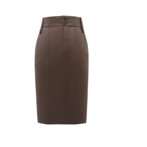 Saint Laurent Button Detailed Pencil Skirt