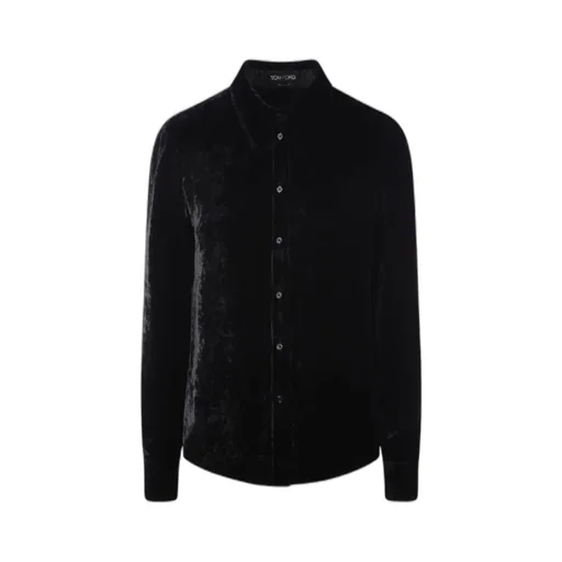 Crushed Silk-Velvet Shirt