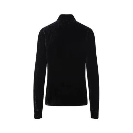 Crushed Silk-Velvet Shirt