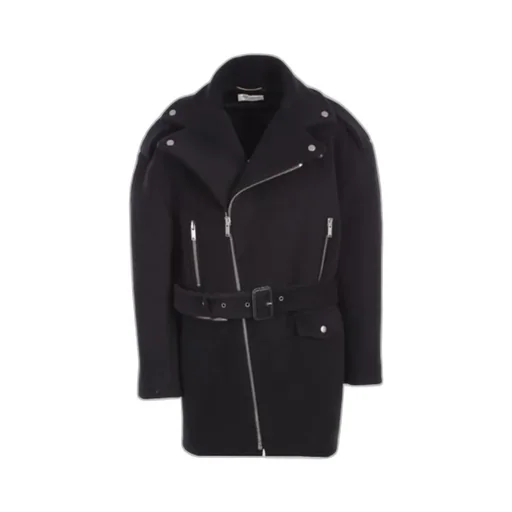 Saint Laurent Zip-Up Belted Coat