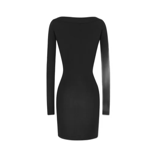 Saint Laurent V-Neck Long-Sleeved Dress