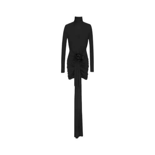 Saint Laurent Draped Turtleneck Mini Dress