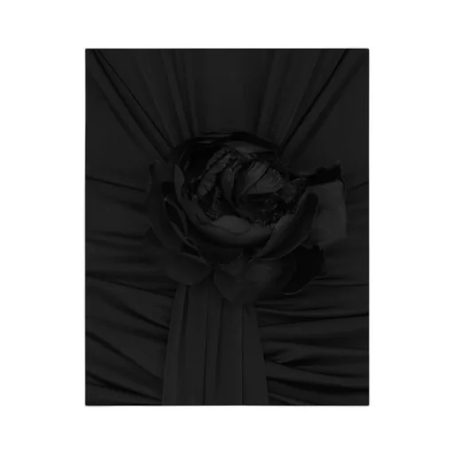 Saint Laurent Draped Turtleneck Mini Dress