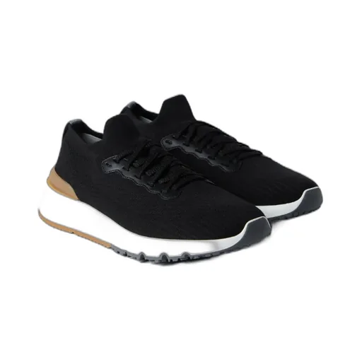 Brunello Cucinelli Knitted Lace-Up Sneakers