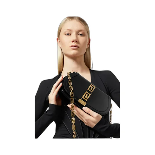 Versace Greca Fold-Over Crossbody Bag
