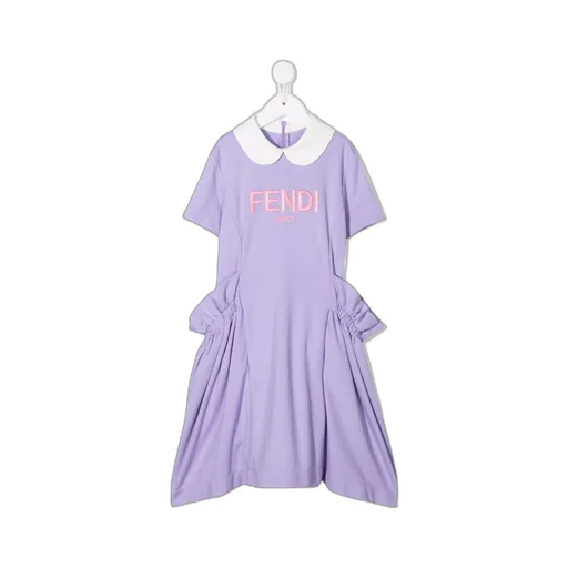 Logo-Print Ruffle-Detail Dress