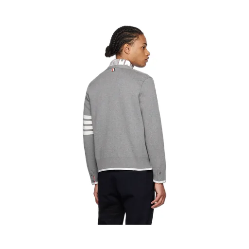 Thom Browne 4-Bar Striped Buttoned Cardigan